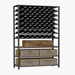 Metal-wood storage shelf Black Pure WOOD Model 3