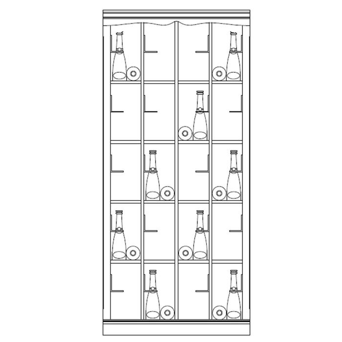 Piedmont wine rack system, model 6, oak veneer, dark brown