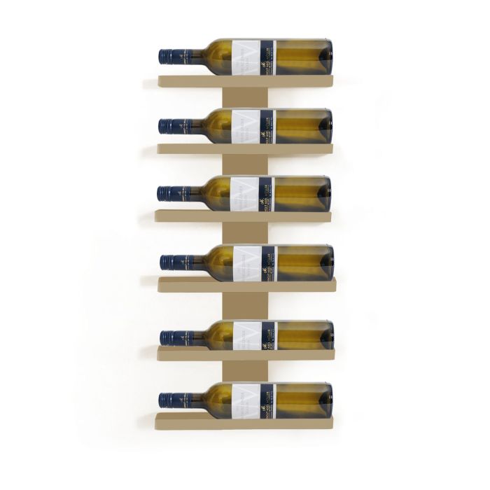 Wall wine rack for 6 bottles 0,75l, gold