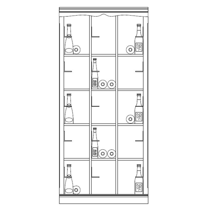 Wine rack system Barolo,fir wood, model 5, light brown