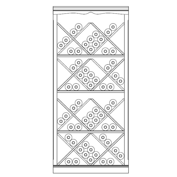 Wine rack system Piedmont, fir wood, model 11, walnut/ medium brown