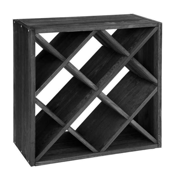 Wine rack 52 cm, rhombus, stained black