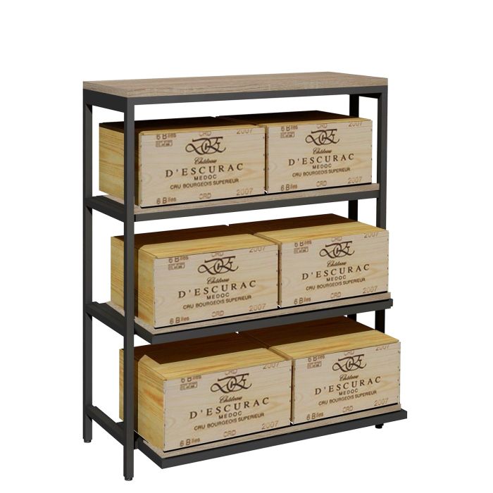 Metal wine rack BLACK PURE, model 5 with pull-outs for wine crates, D 30 cm To the rack configurator Metal wine rack BLACK PURE, model 5 with pull-outs for wine crates, D 30 cm